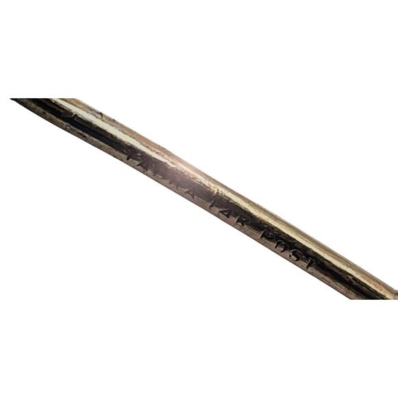 Vtg Tabra 14K Gold Post 925 Sterling Silver Carved Onyx Drop Earrings 18.34g - Picture 6 of 13